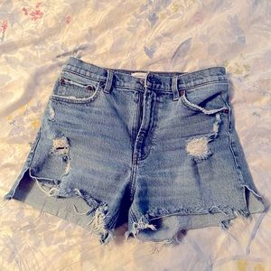 Abercrombie high rise cut off shorts